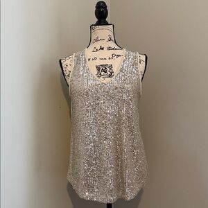 Women’s Urban Diction Ivory Sequin Top